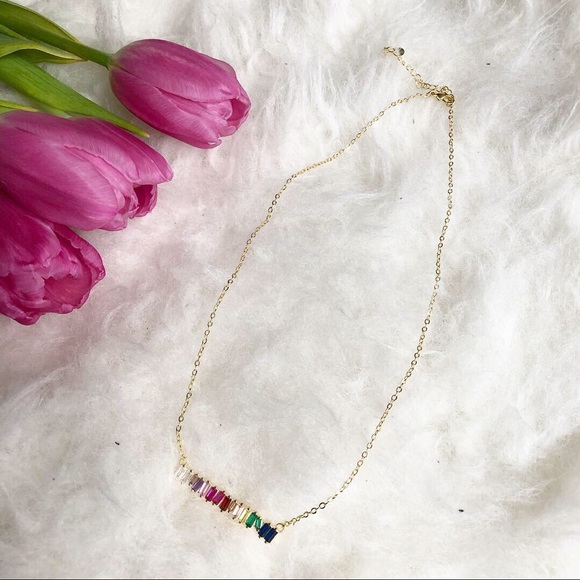 Rainbow crystal necklace - Picture 2 of 4